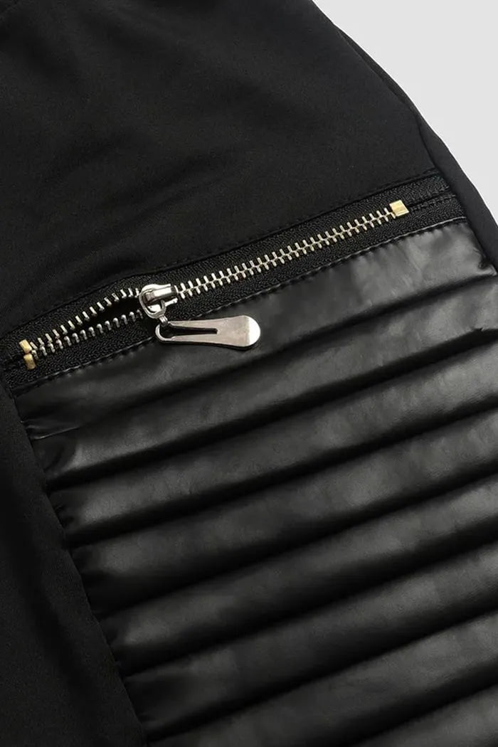 Leather Pants With Contrasting Trim And Zipper